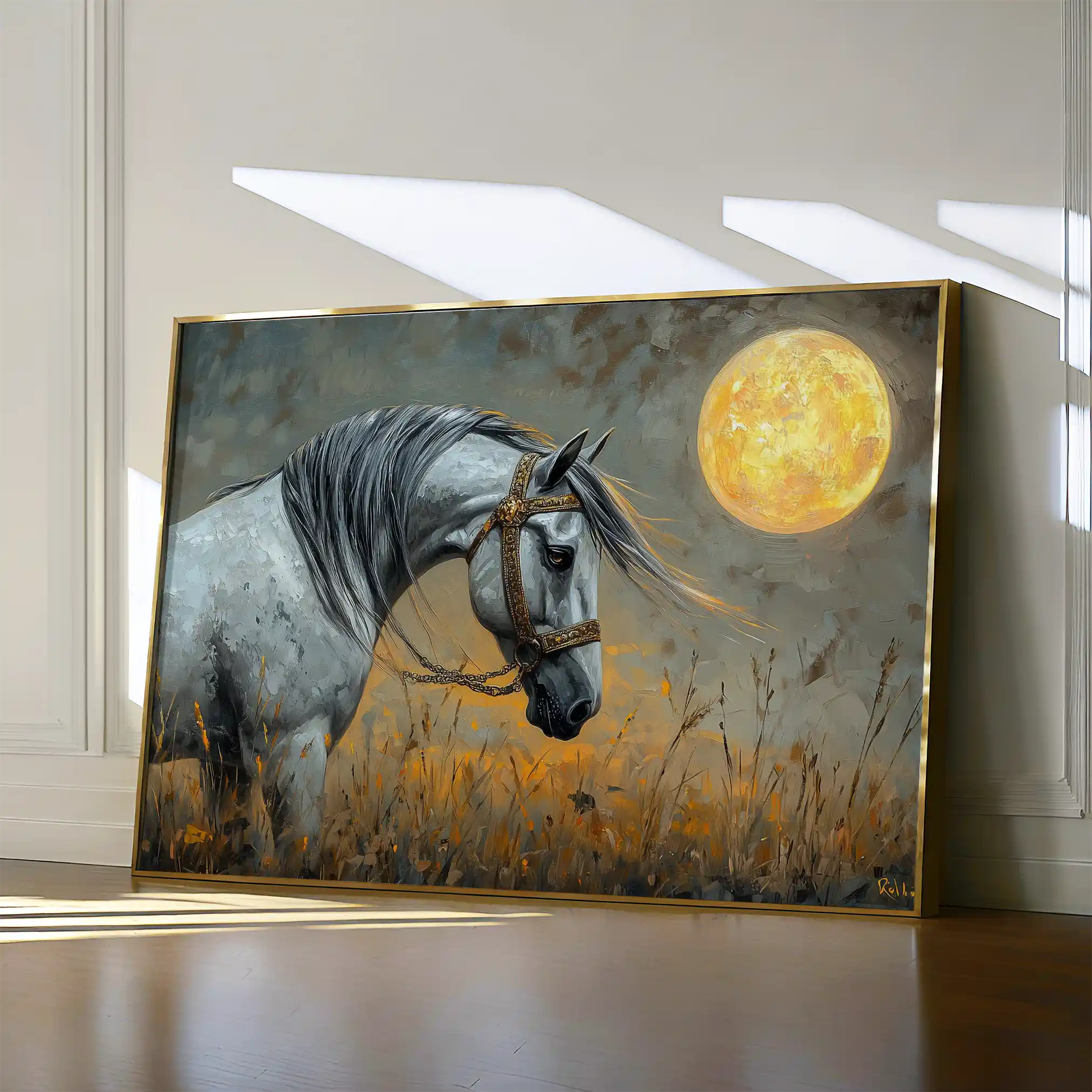 Horses 227 Canvas Art 60 x 40 cm / Black
