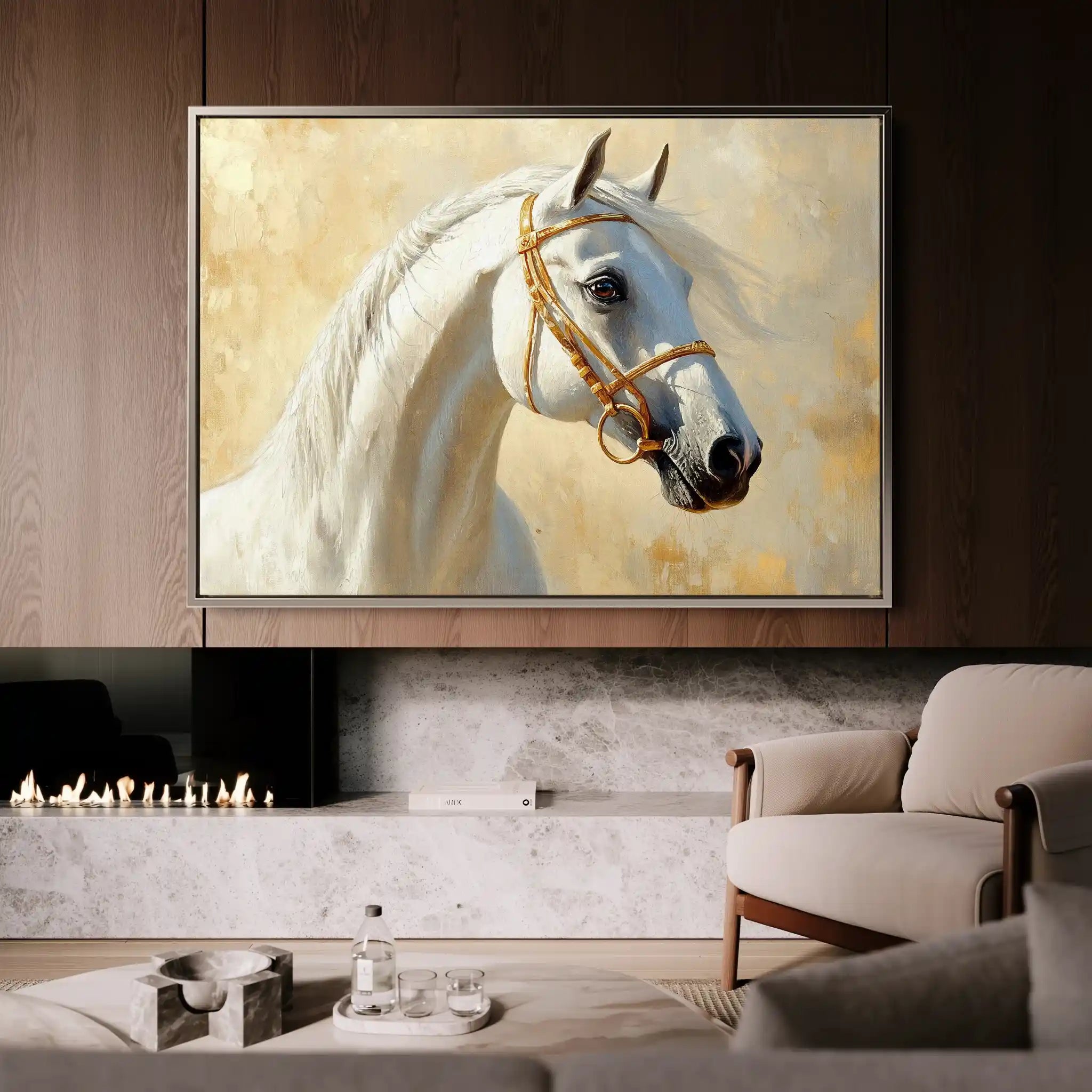 Horses 228 Canvas Art 60 x 40 cm / Black