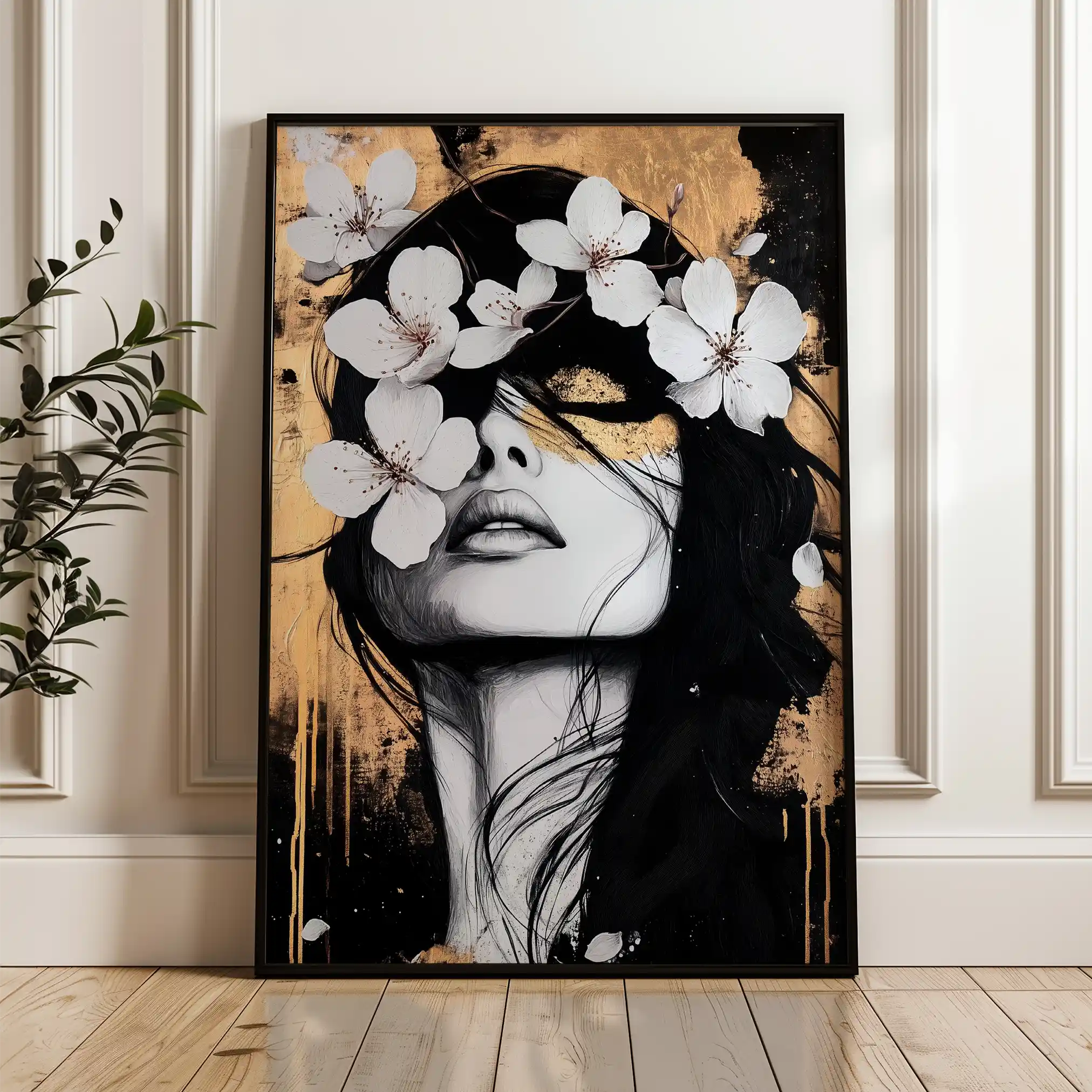 Portrait 229 Canvas Art 60 x 40 cm / Black