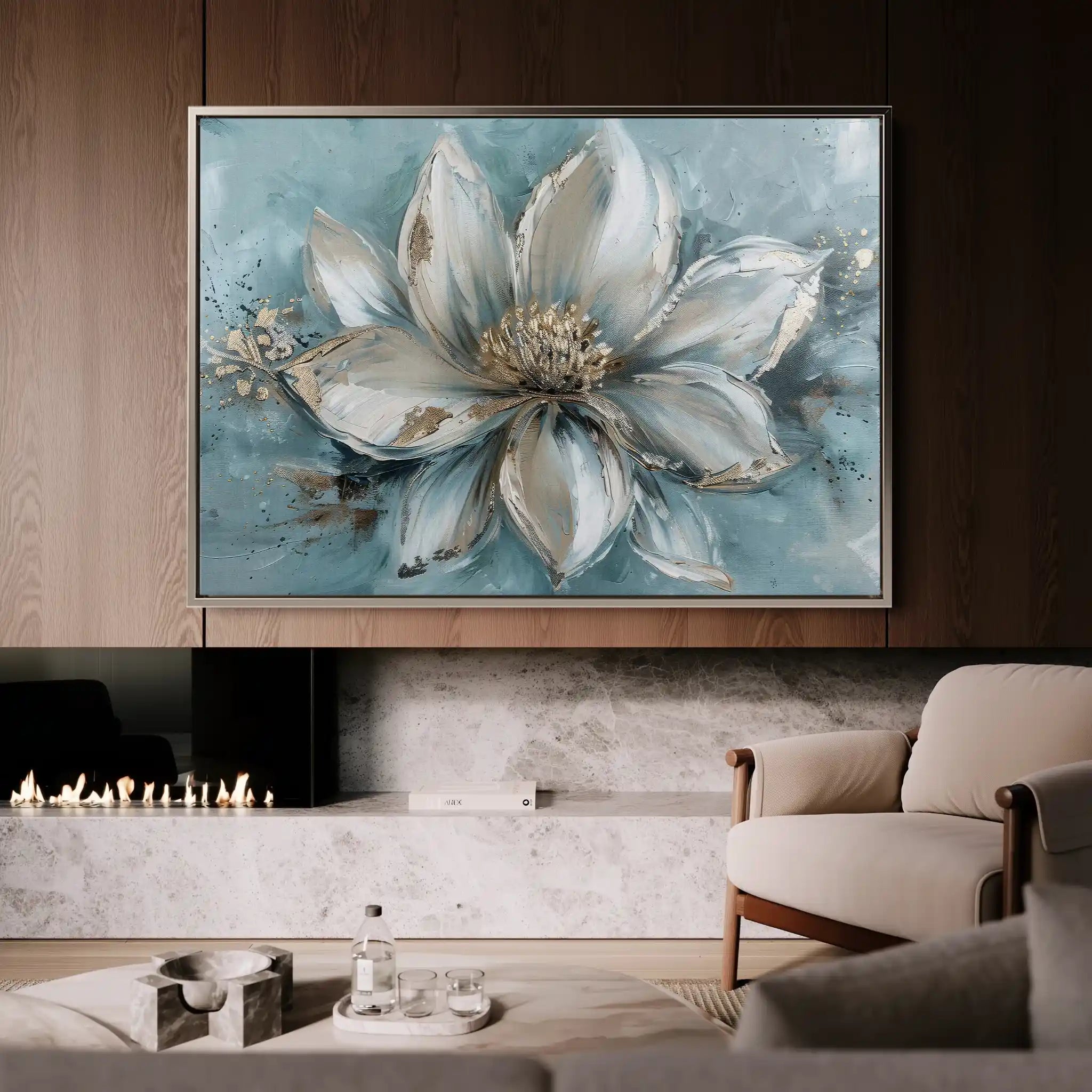 Floral 233 Canvas Art 60 x 40 cm / Black