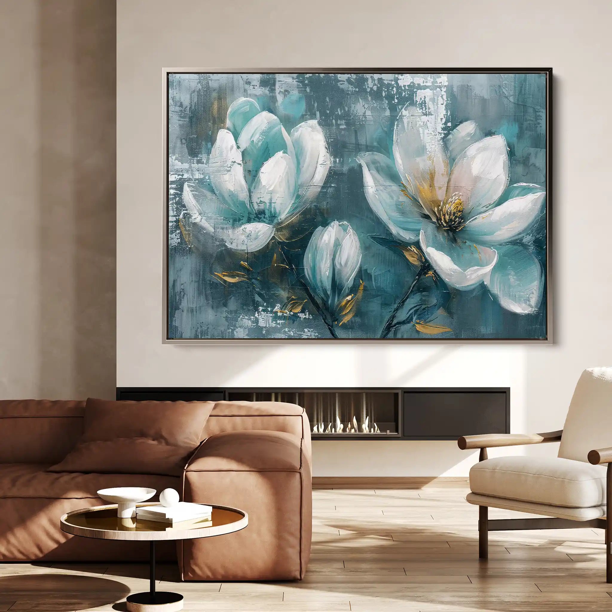 Floral 234 Canvas Art 60 x 40 cm / Black