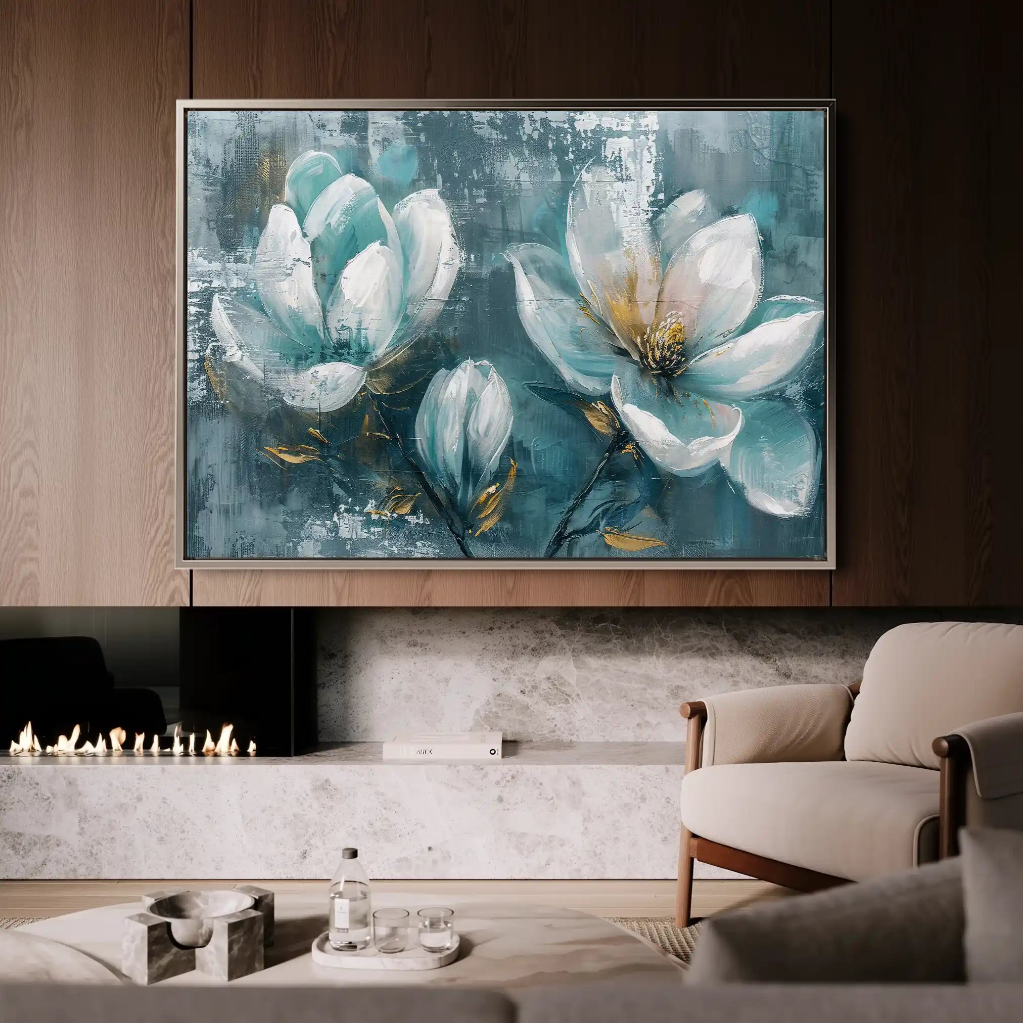 Floral 234 Canvas Art 60 x 40 cm / Black