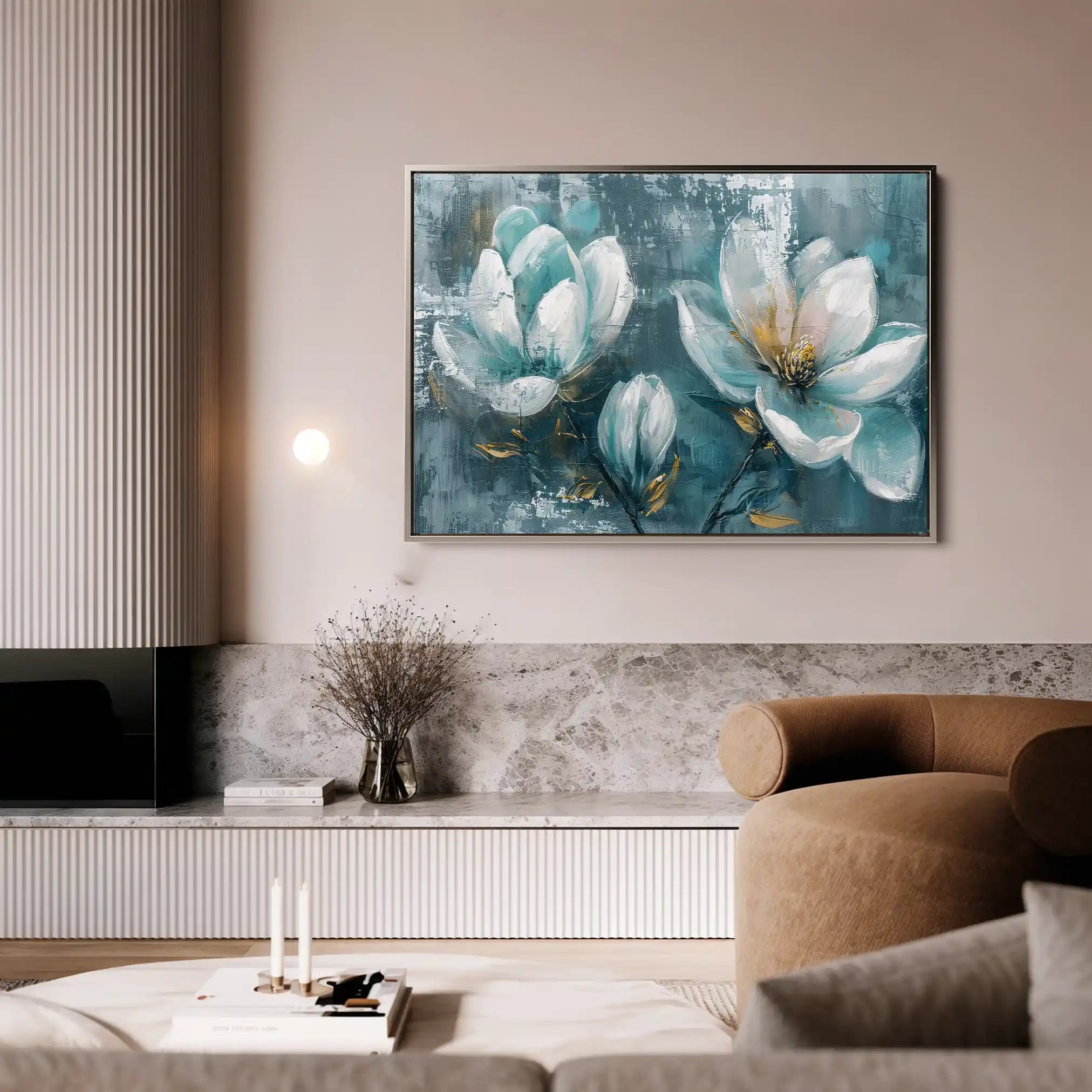 Floral 234 Canvas Art 60 x 40 cm / Black