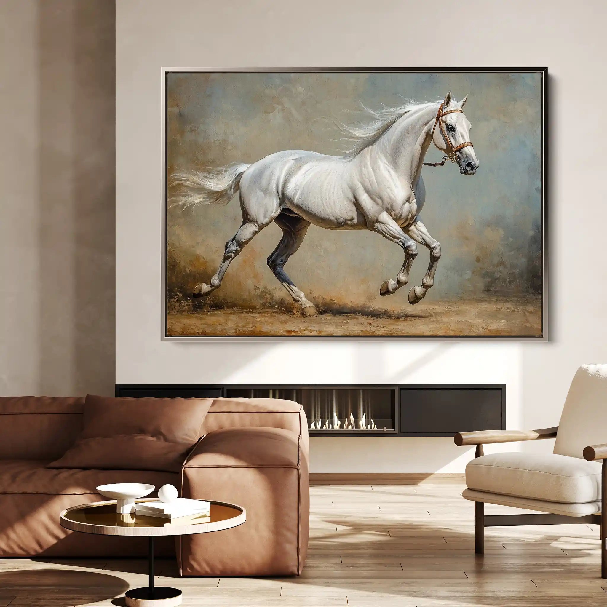 Horses 234 Canvas Art 60 x 40 cm / Black