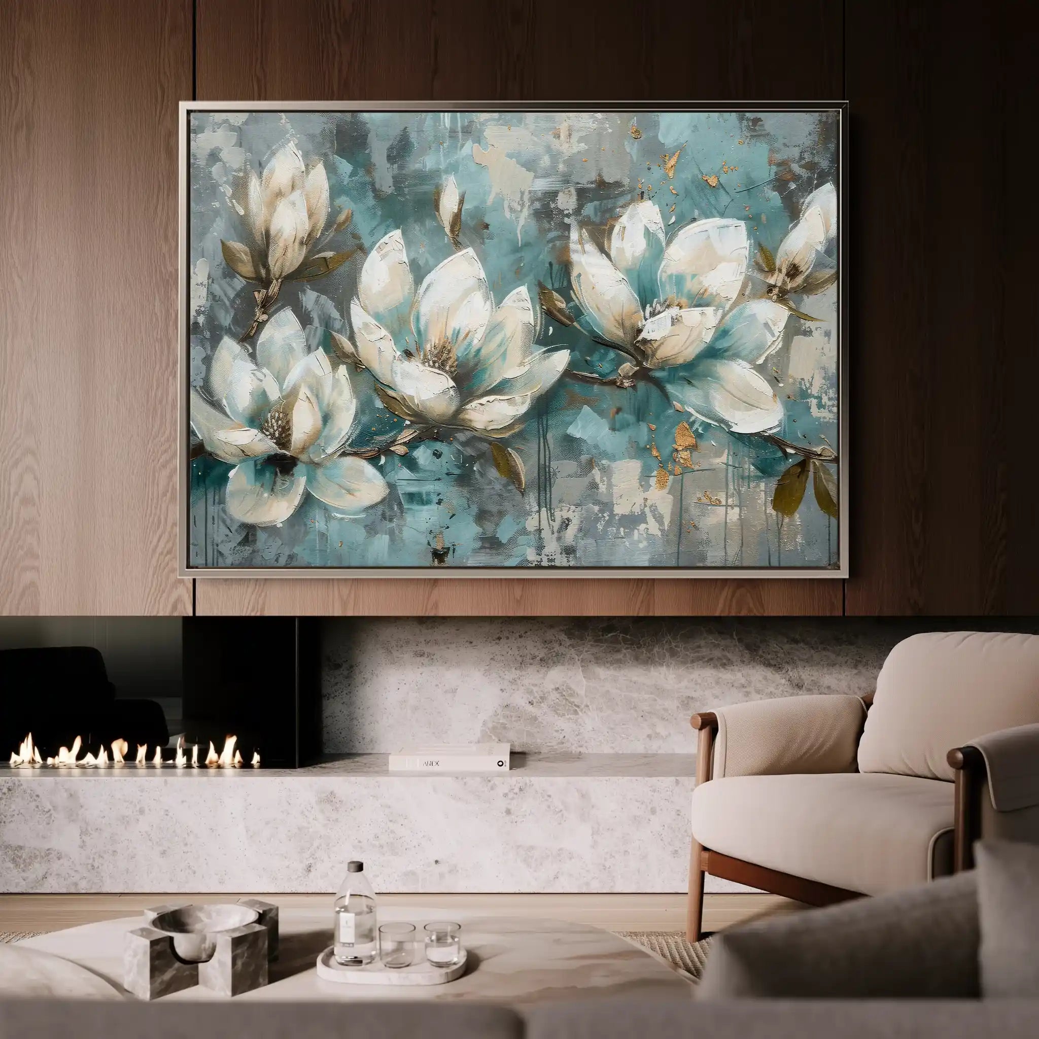 Floral 236 Canvas Art 60 x 40 cm / Black