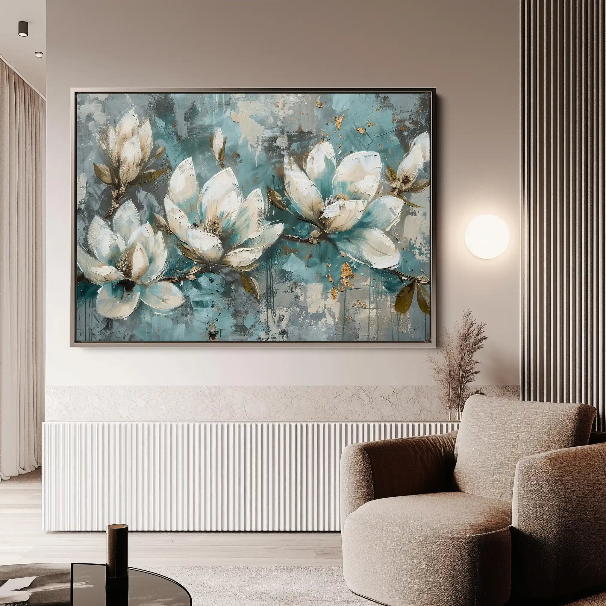Floral 236 Canvas Art 60 x 40 cm / Black