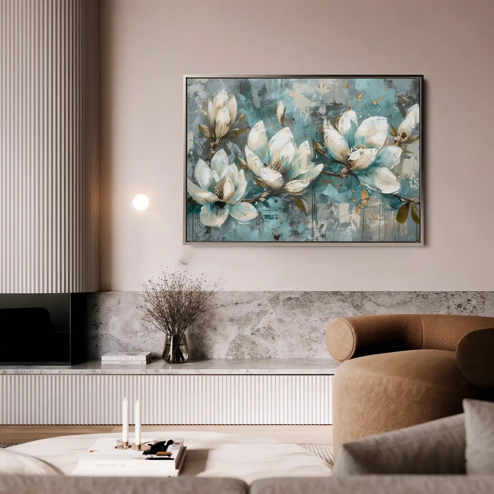 Floral 236 Canvas Art 60 x 40 cm / Black