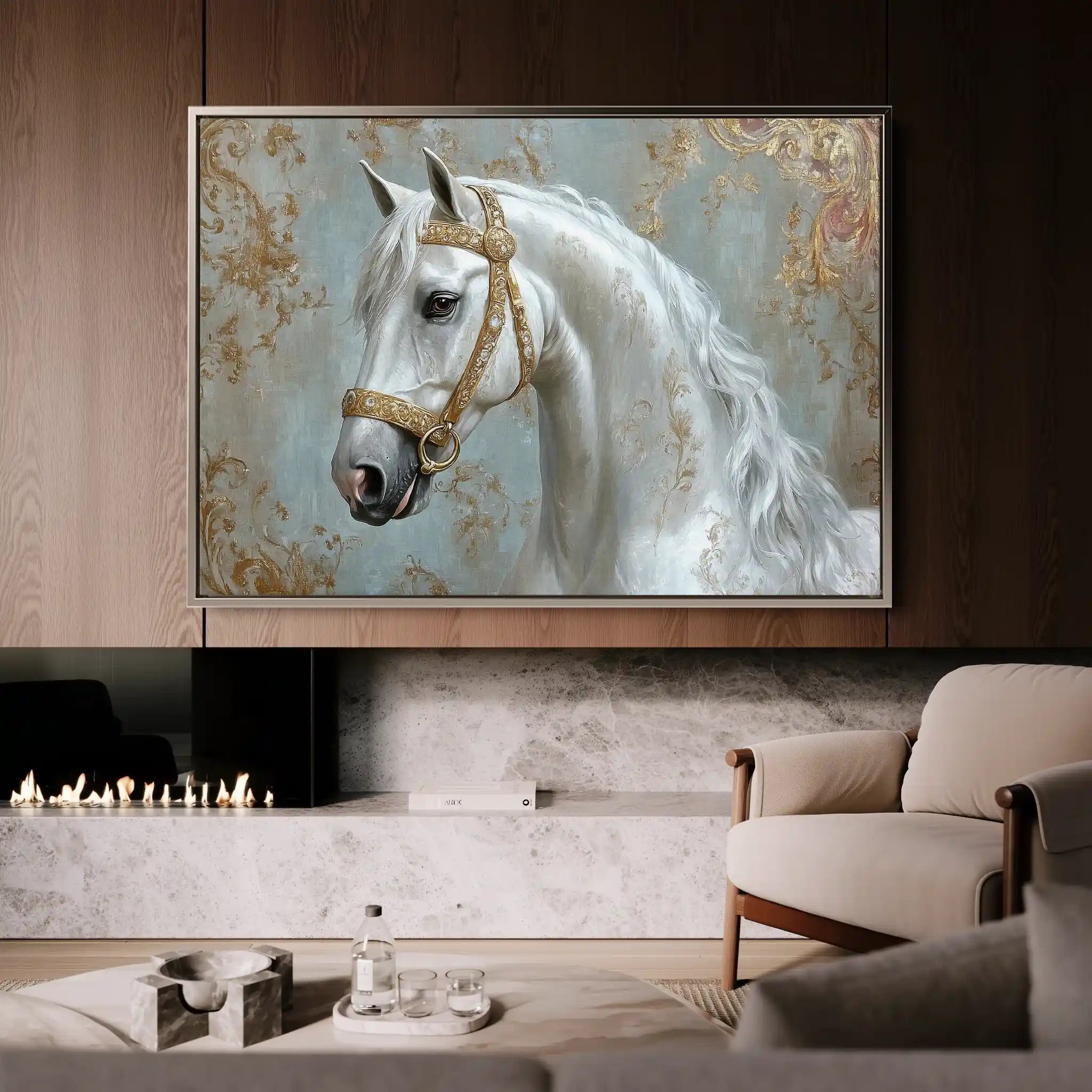 Horses 236 Canvas Art 60 x 40 cm / Black