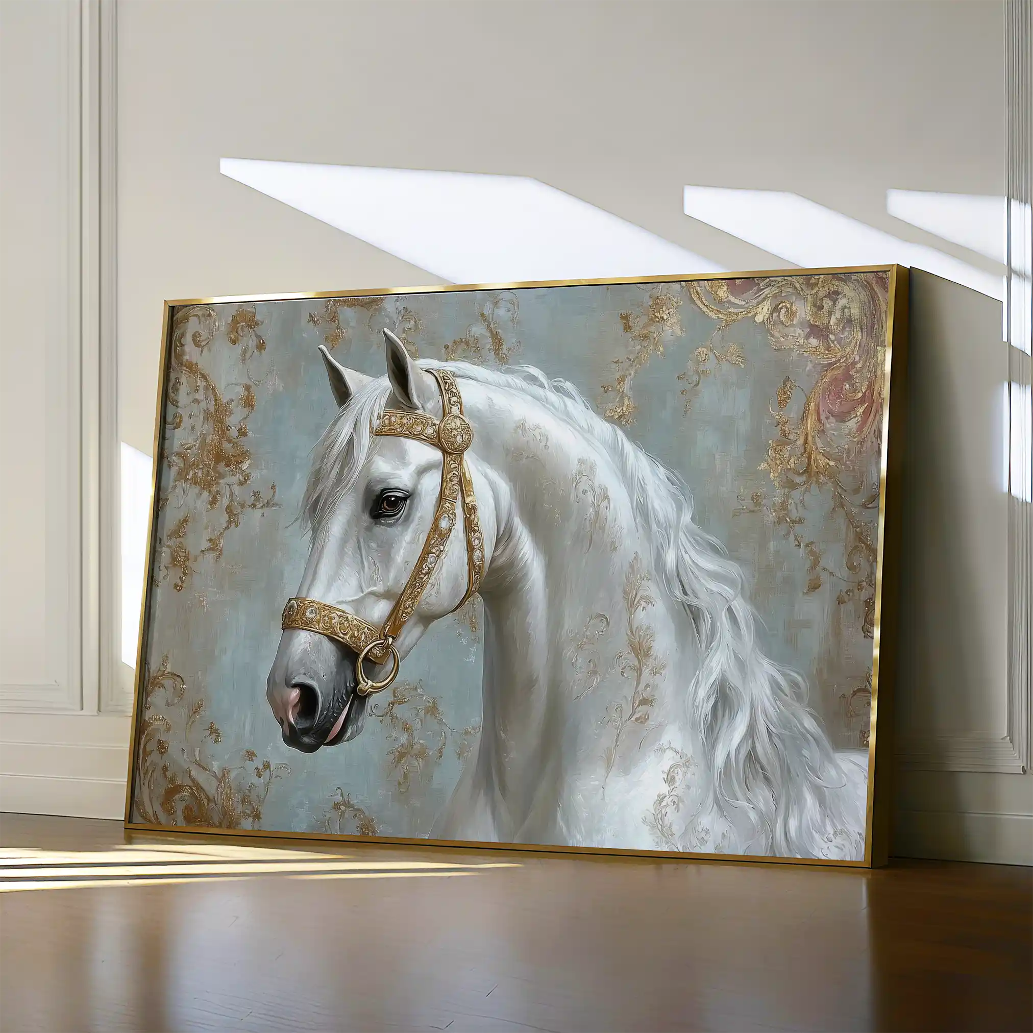 Horses 236 Canvas Art 60 x 40 cm / Black