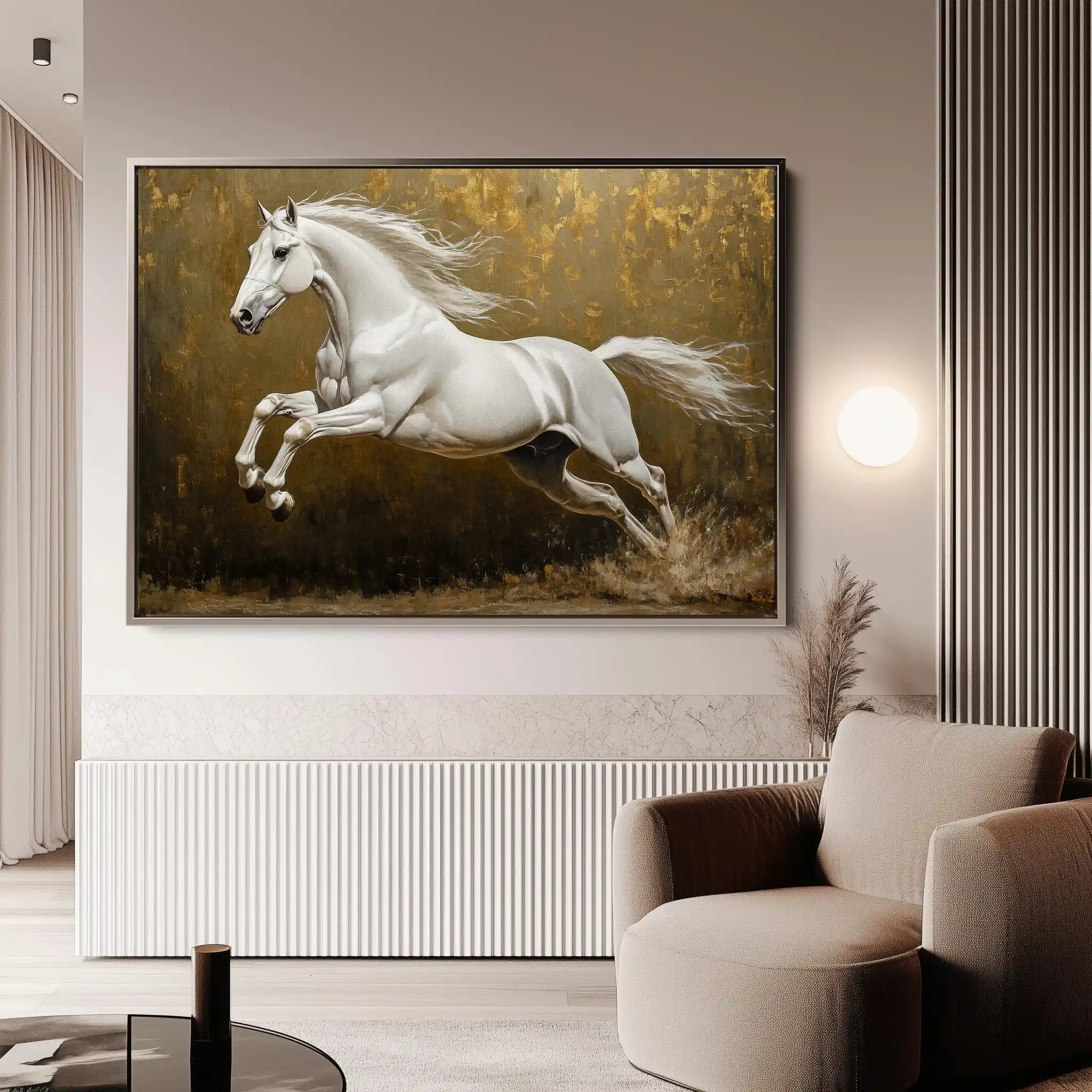 Horses 240 Canvas Art 60 x 40 cm / Black