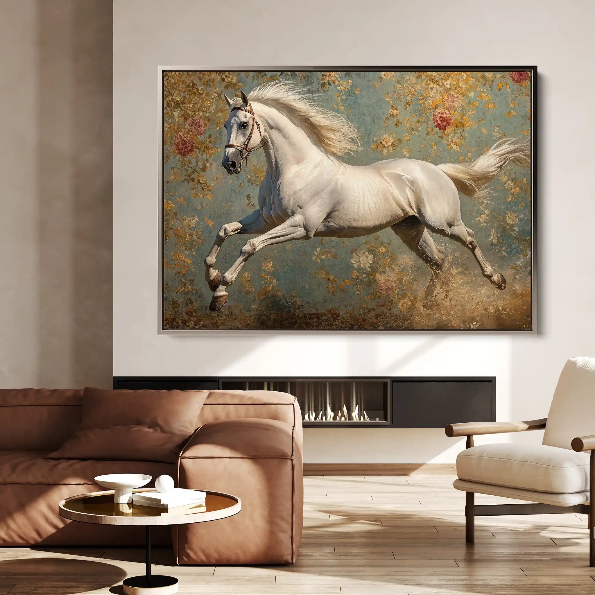 Horses 241 Canvas Art 60 x 40 cm / Black
