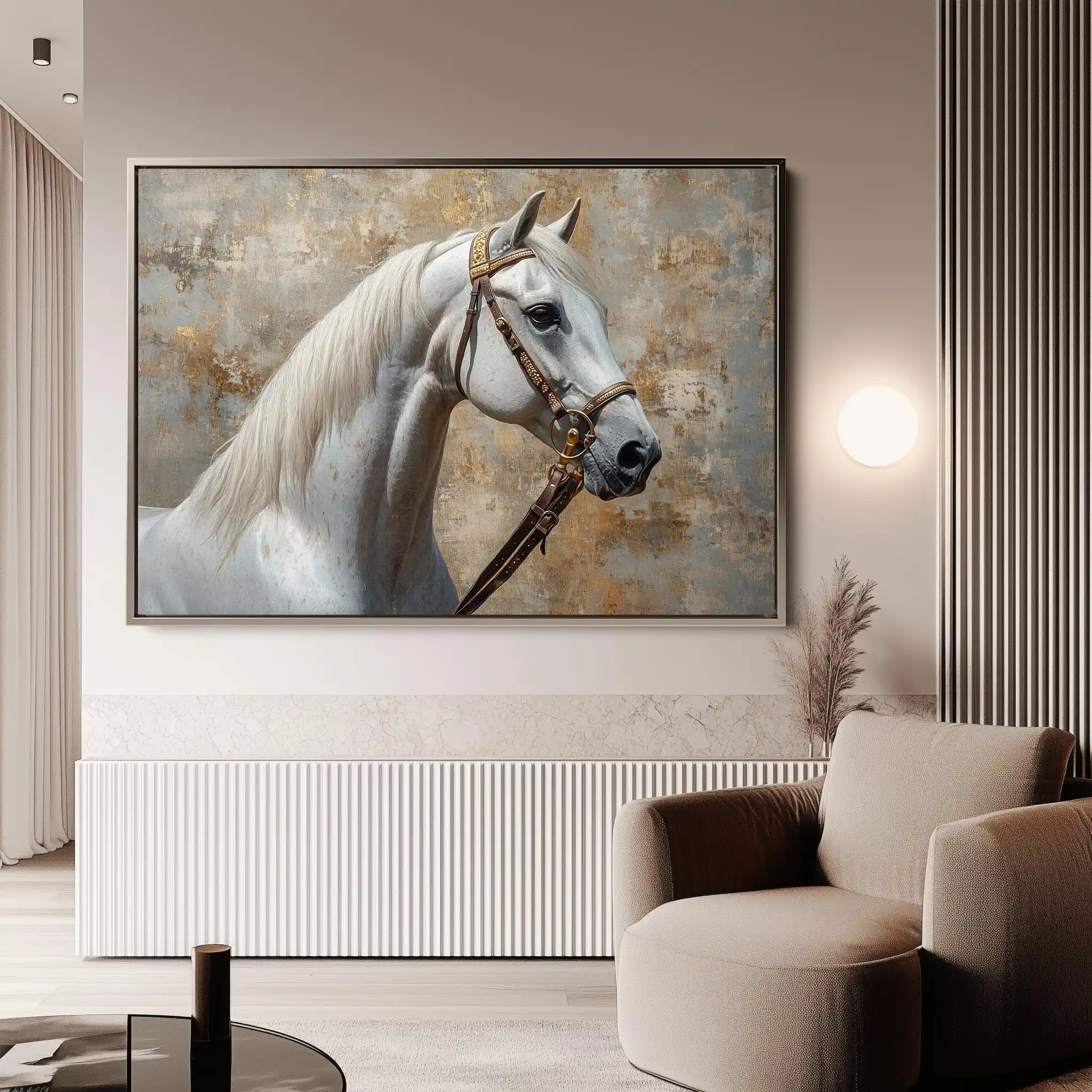 Horses 242 Canvas Art 60 x 40 cm / Black