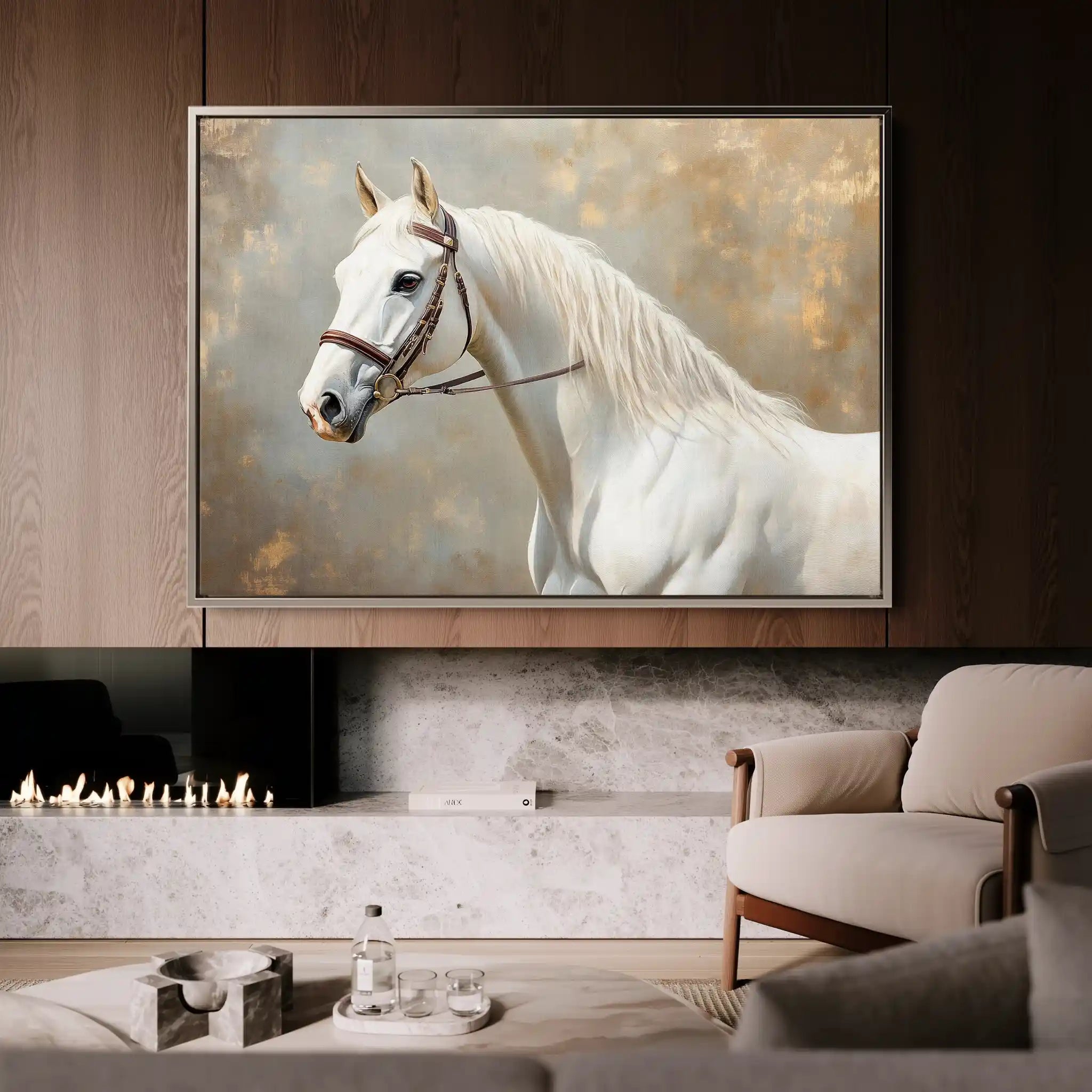 Horses 243 Canvas Art 60 x 40 cm / Black