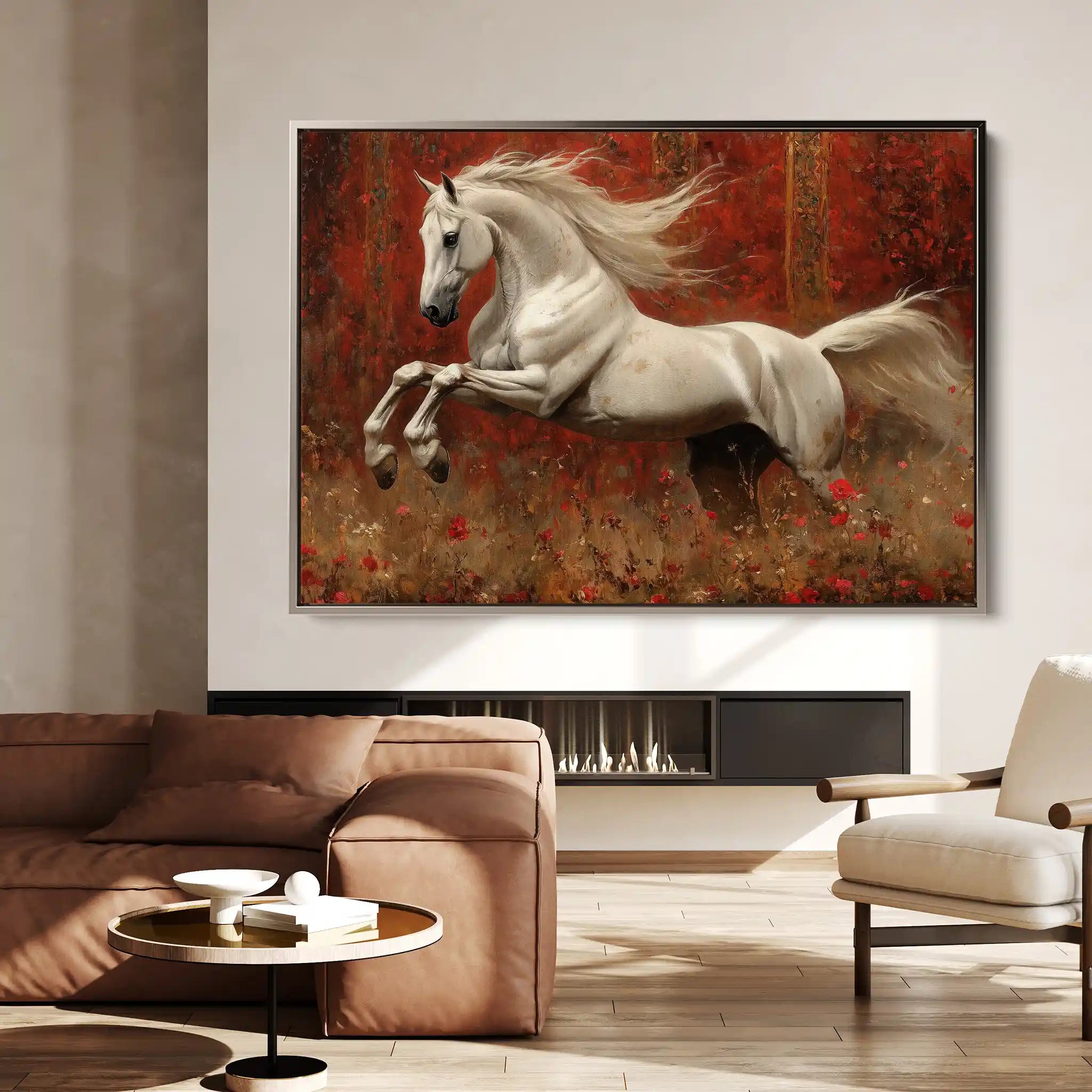 Horses 244 Canvas Art 60 x 40 cm / Black