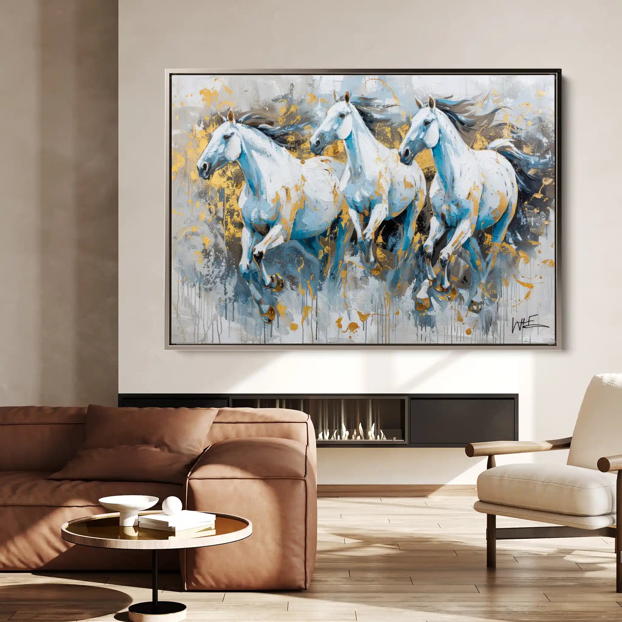 Horses 248 Canvas Art 60 x 40 cm / Black