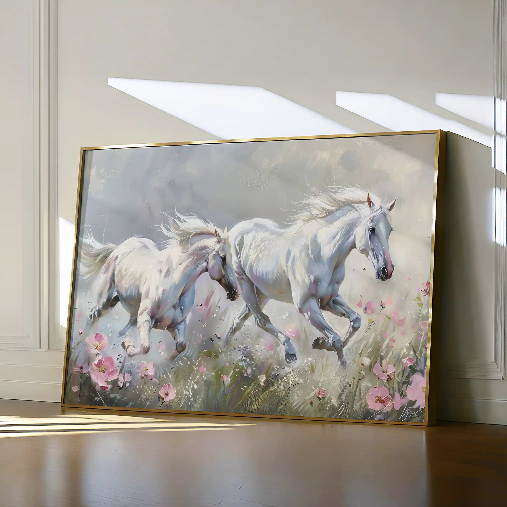 Horses 250 Canvas Art 60 x 40 cm / Black