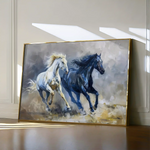 Horses 252 Canvas Art 60 x 40 cm / Black