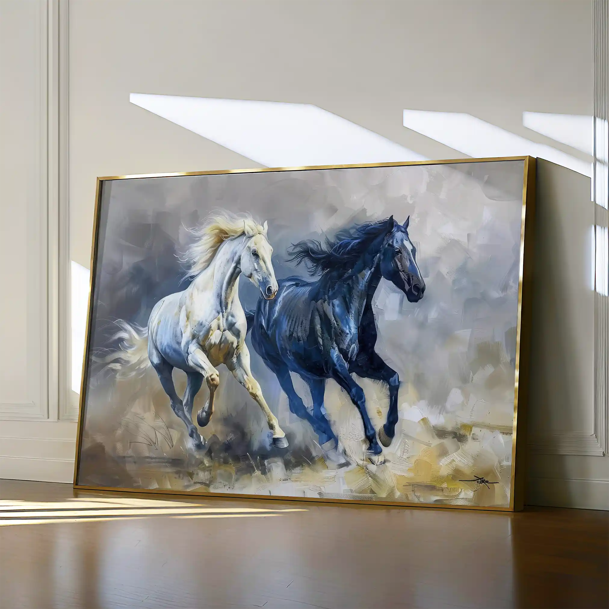 Horses 252 Canvas Art 60 x 40 cm / Black