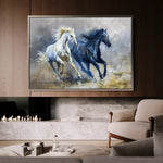 Horses 252 Canvas Art 60 x 40 cm / Black