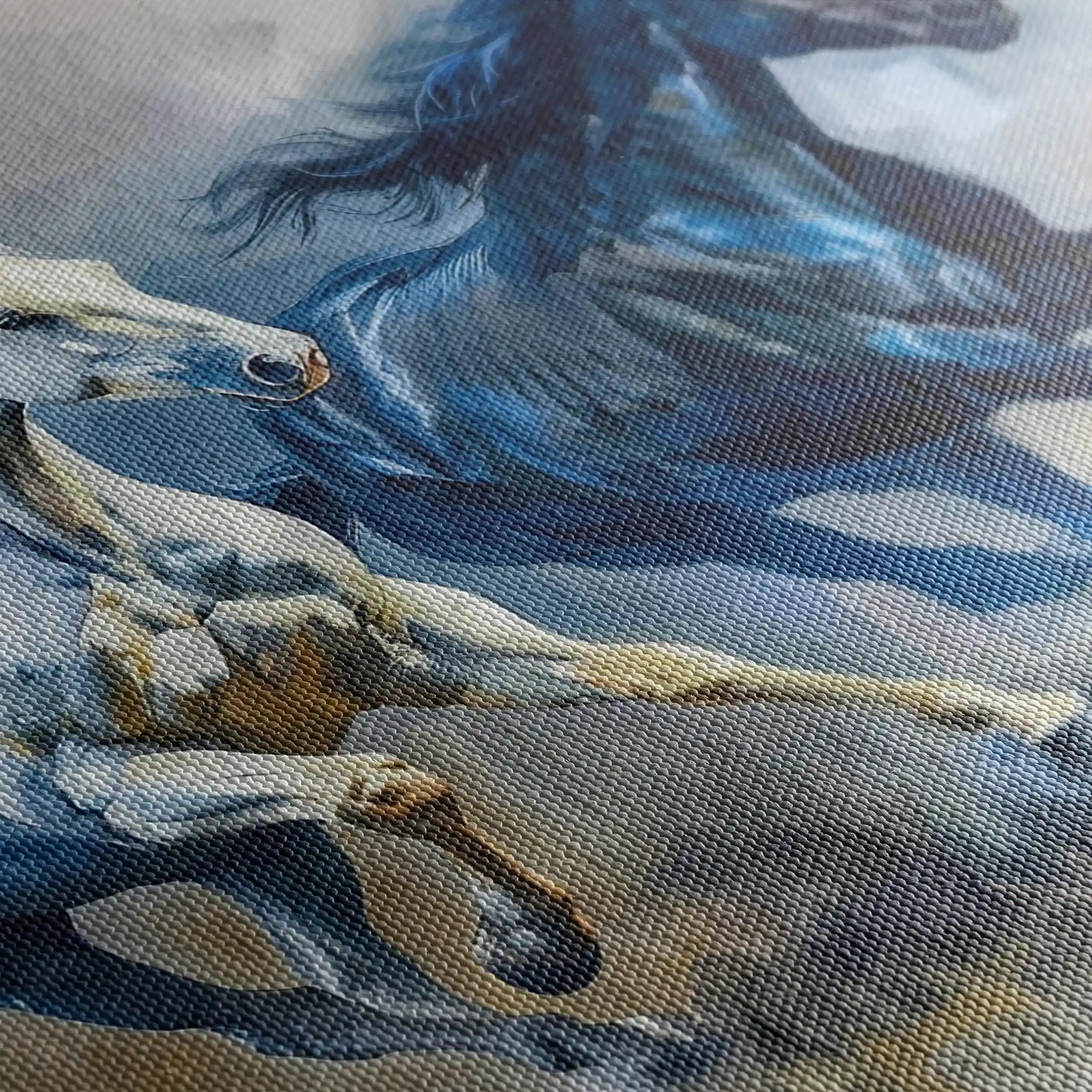 Horses 252 Canvas Art 60 x 40 cm / Black