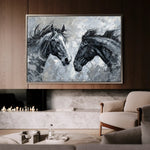 Horses 254 Canvas Art 60 x 40 cm / Black