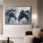 Horses 254 Canvas Art 60 x 40 cm / Black