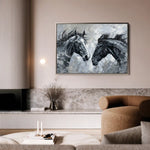Horses 254 Canvas Art 60 x 40 cm / Black