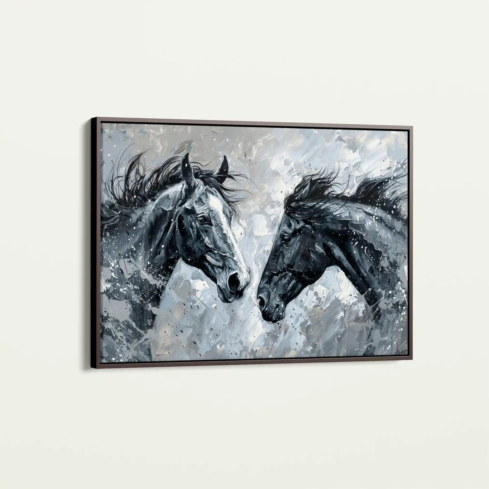 Horses 254 Canvas Art 60 x 40 cm / Black