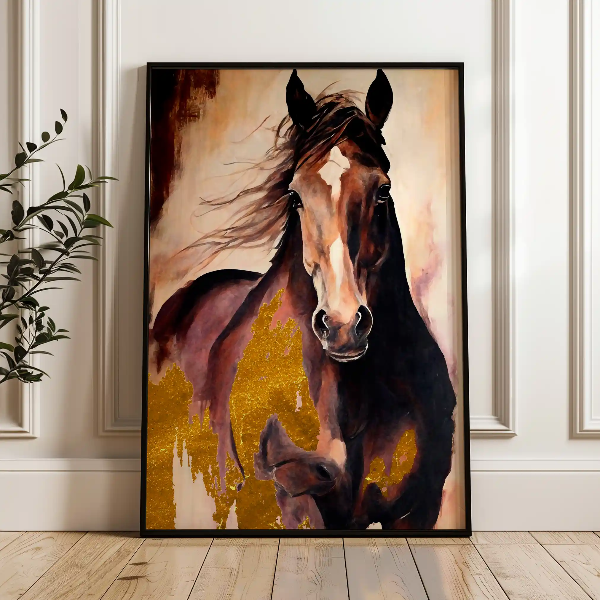 Horses 255 Canvas Art 60 x 40 cm / Black
