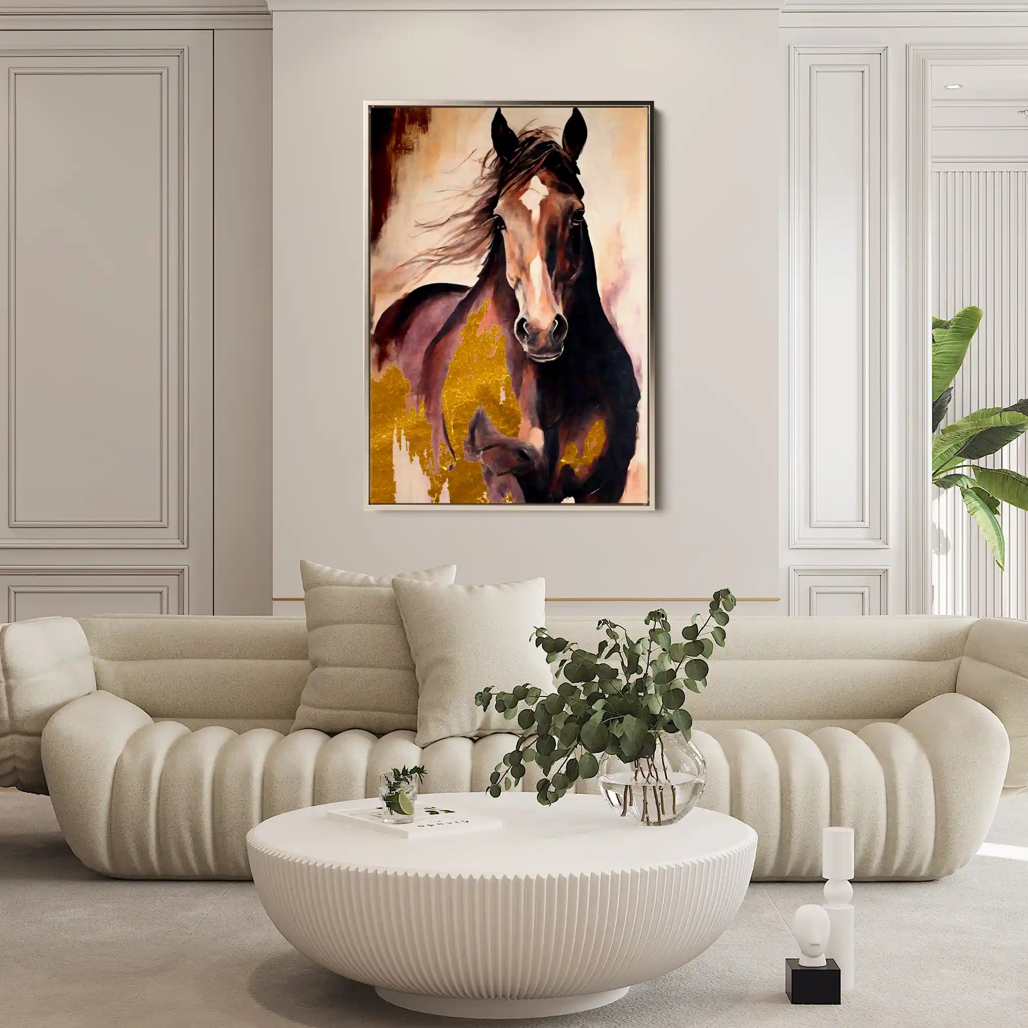 Horses 255 Canvas Art 60 x 40 cm / Black