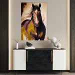 Horses 255 Canvas Art 60 x 40 cm / Black
