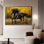 Horses 256 Canvas Art 60 x 40 cm / Black