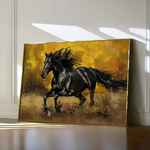 Horses 256 Canvas Art 60 x 40 cm / Black