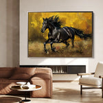Horses 256 Canvas Art 60 x 40 cm / Black
