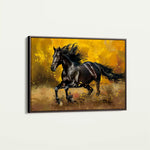 Horses 256 Canvas Art 60 x 40 cm / Black