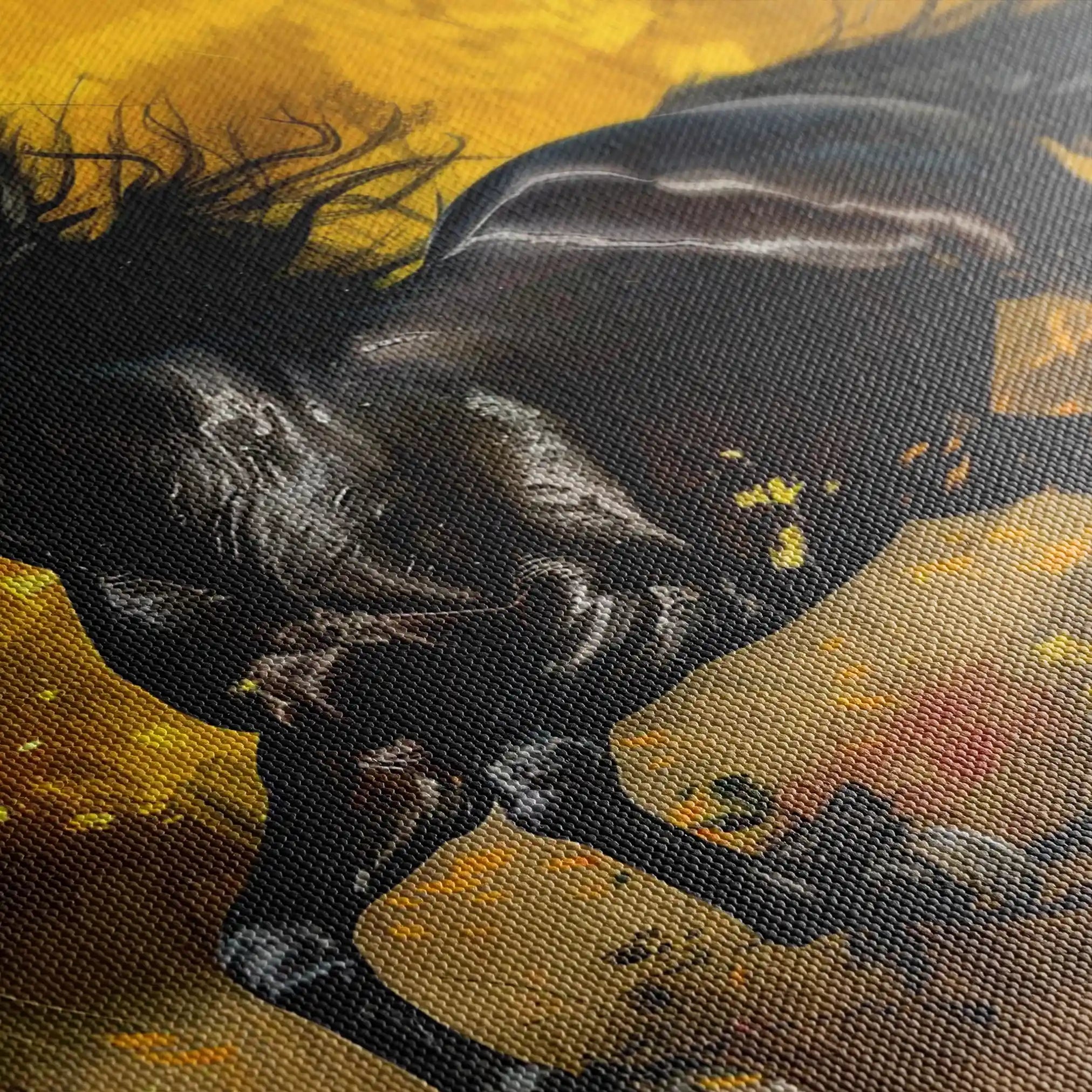 Horses 256 Canvas Art 60 x 40 cm / Black