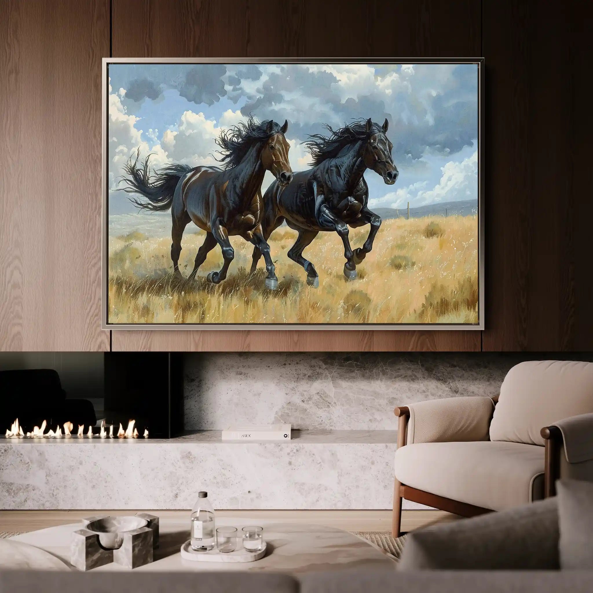 Horses 257 Canvas Art 60 x 40 cm / Black