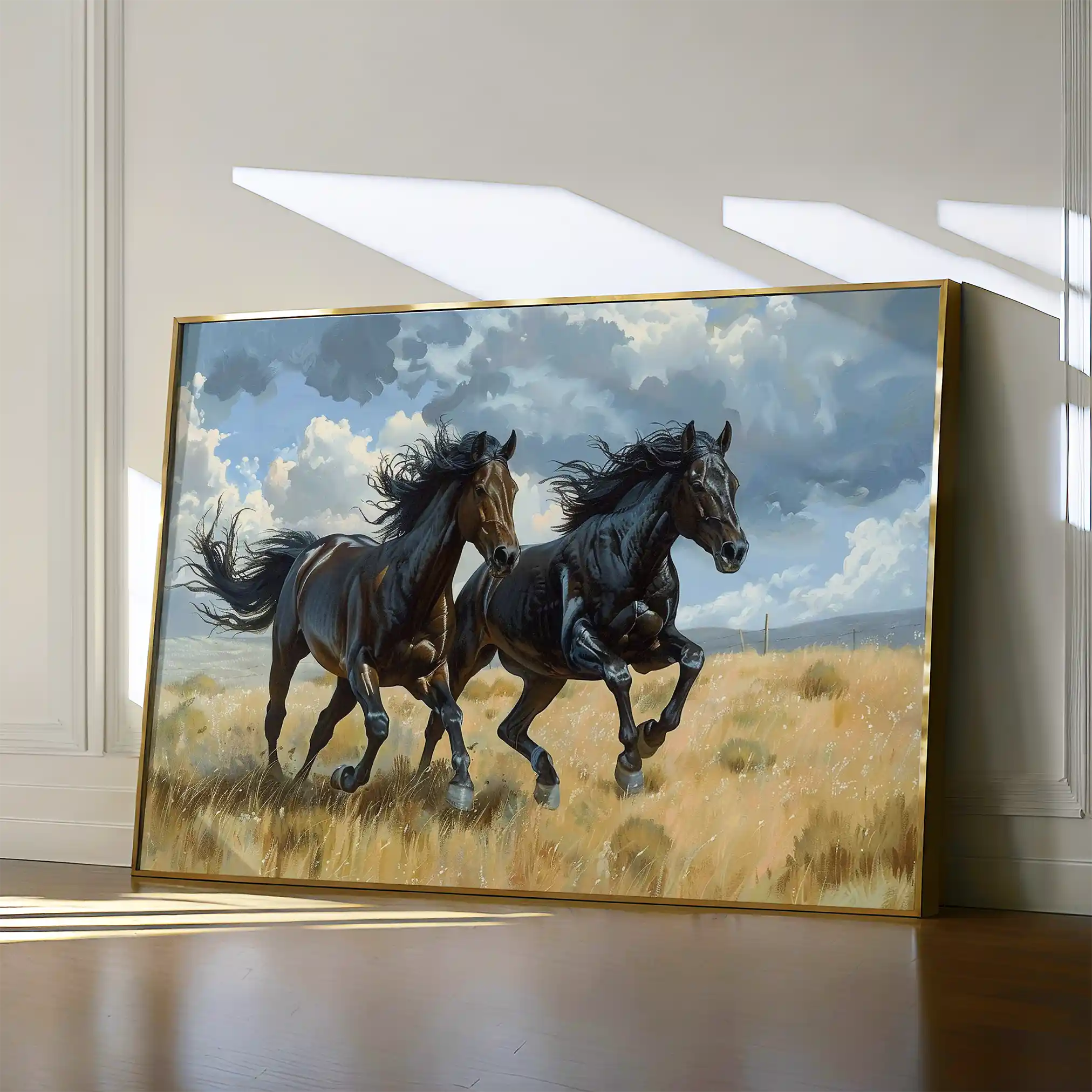 Horses 257 Canvas Art 60 x 40 cm / Black