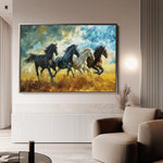 Horses 263 Canvas Art 60 x 40 cm / Black