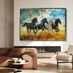 Horses 263 Canvas Art 60 x 40 cm / Black