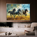 Horses 263 Canvas Art 60 x 40 cm / Black