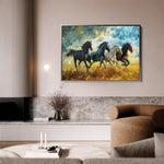 Horses 263 Canvas Art 60 x 40 cm / Black