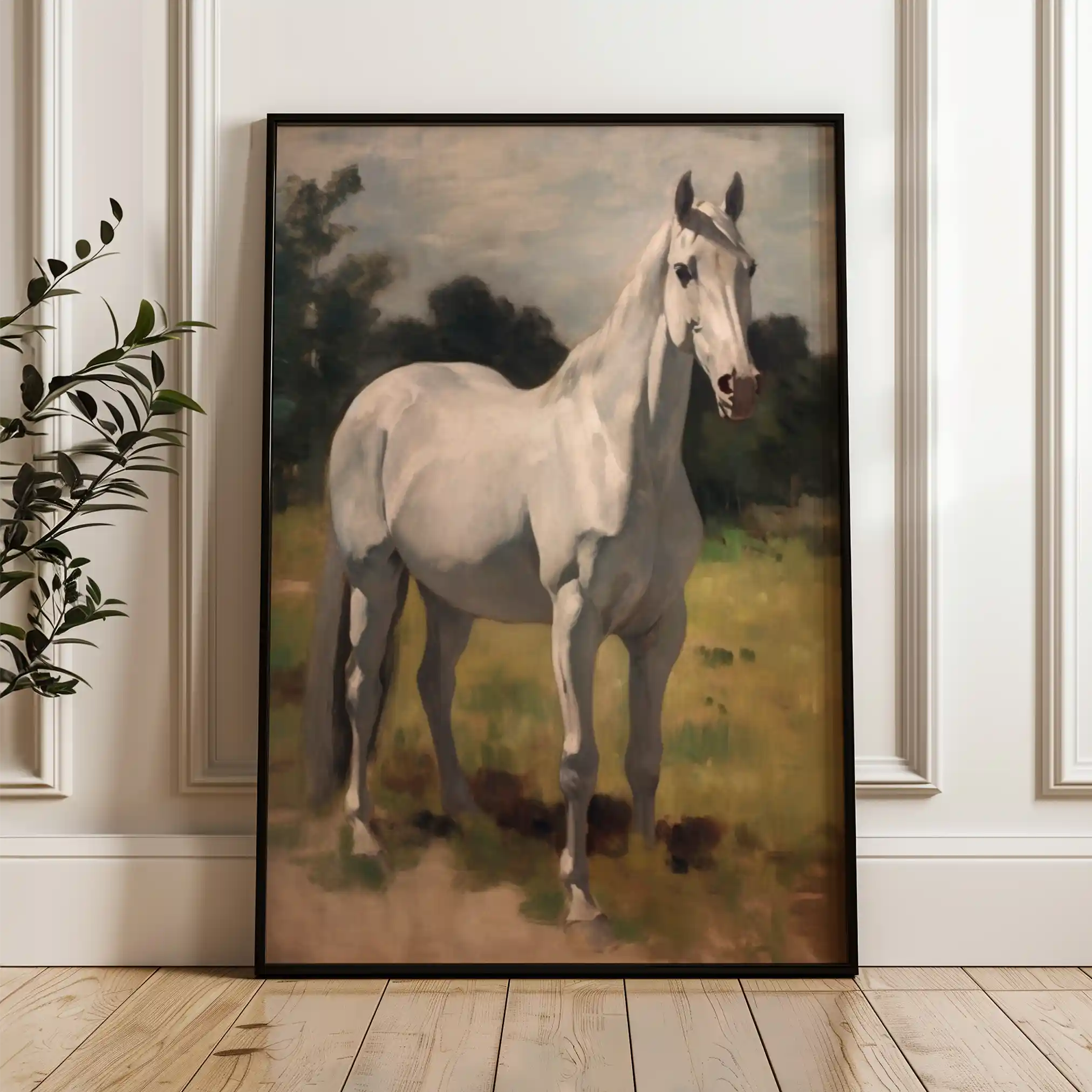 Horses 265 Canvas Art 60 x 40 cm / Black