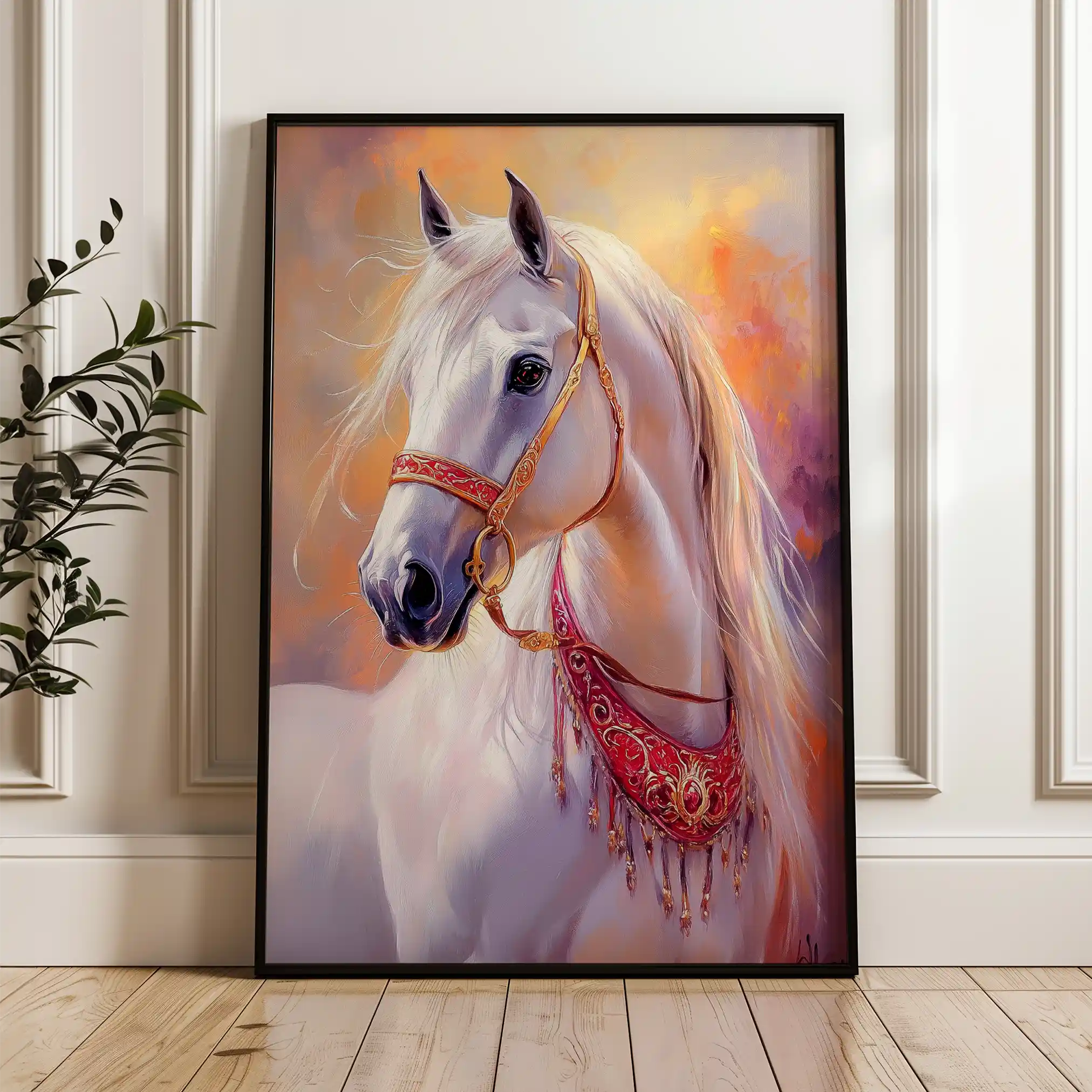 Horses 266 Canvas Art 60 x 40 cm / Black