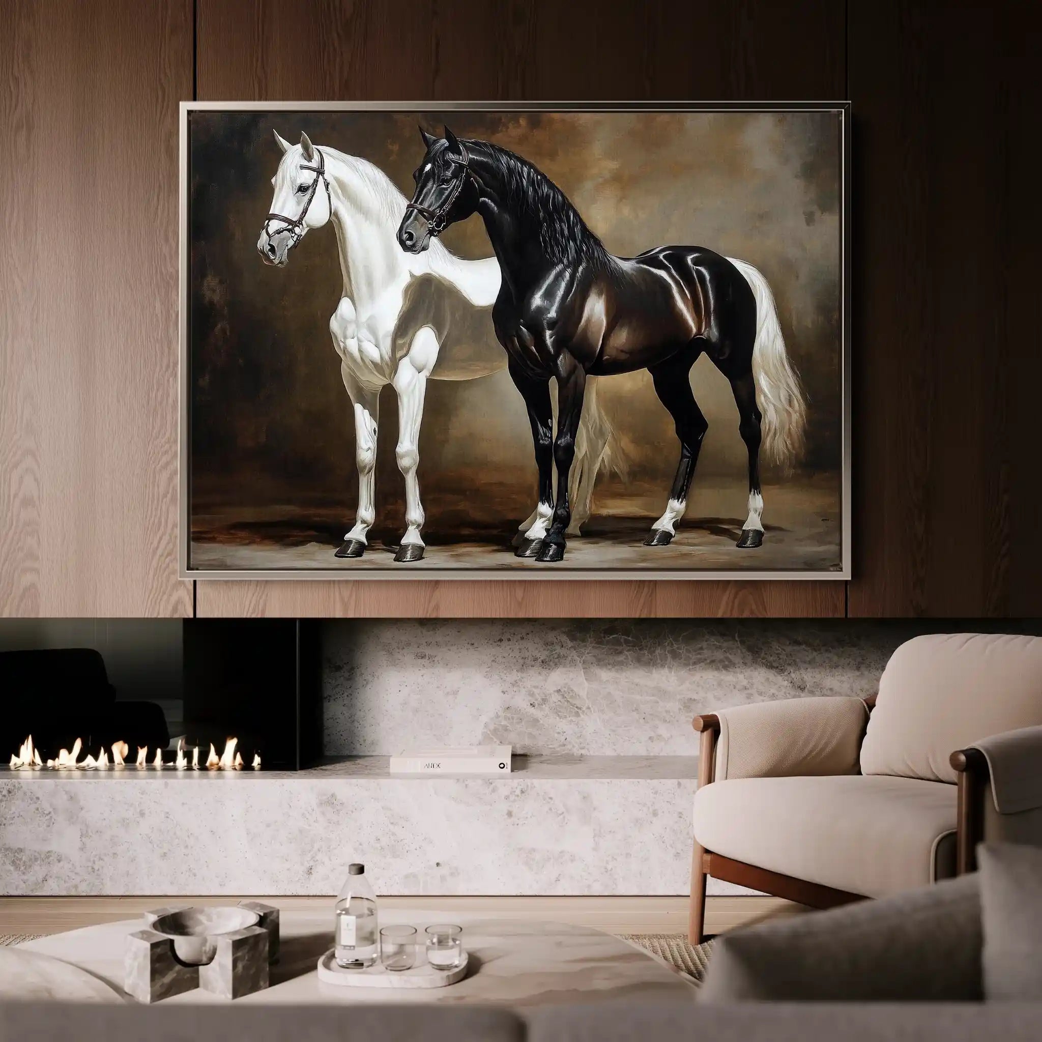Horses 267 Canvas Art 60 x 40 cm / Black