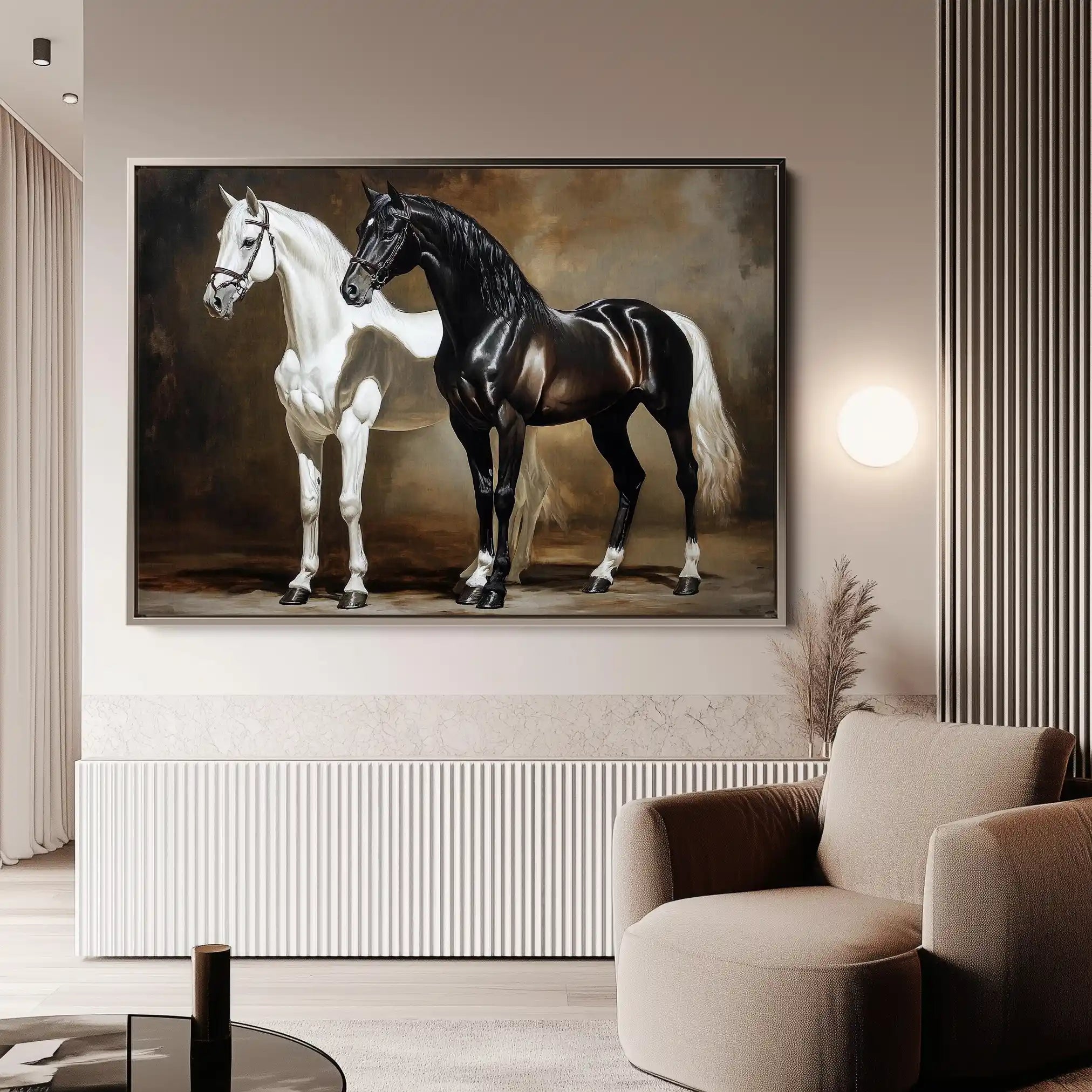 Horses 267 Canvas Art 60 x 40 cm / Black