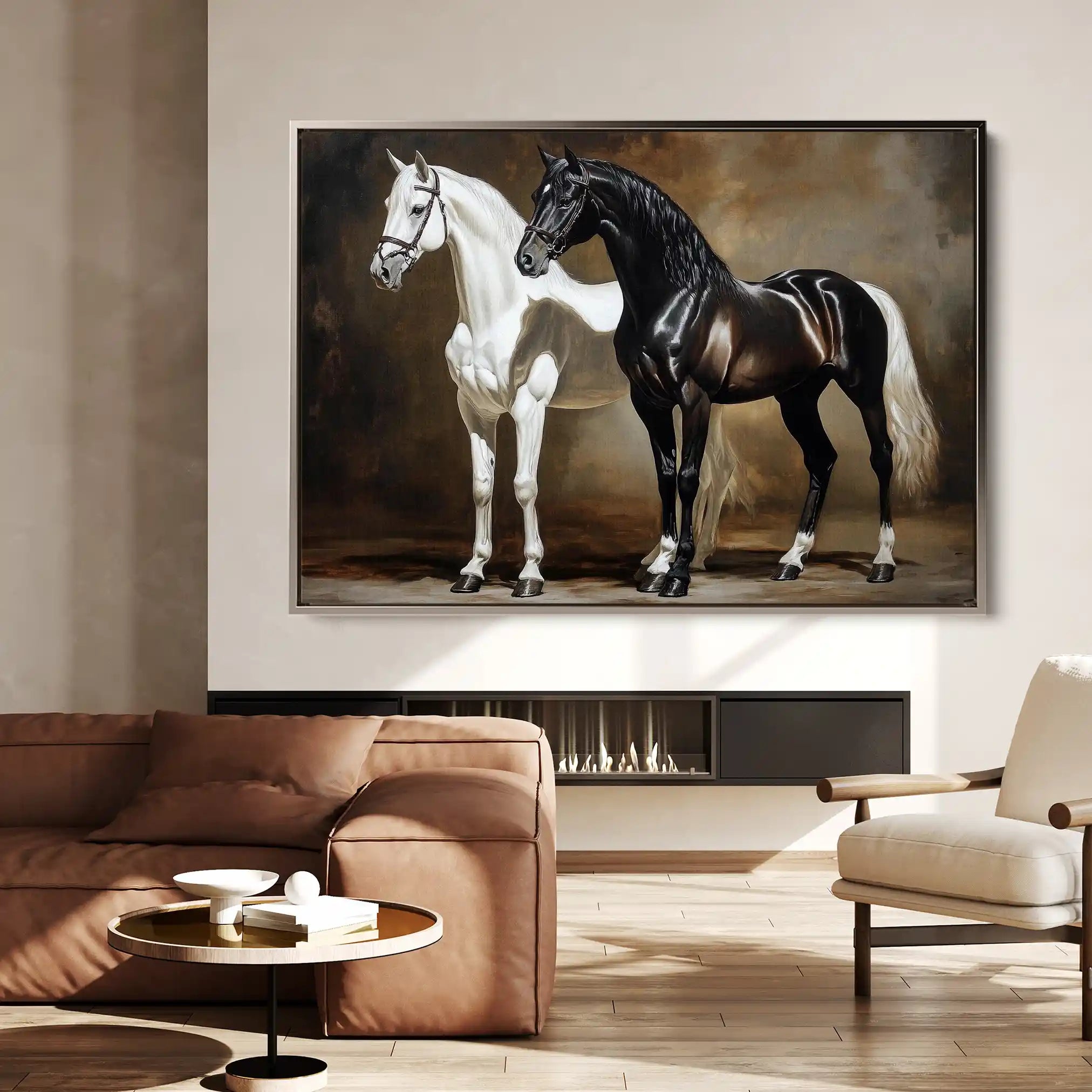 Horses 267 Canvas Art 60 x 40 cm / Black