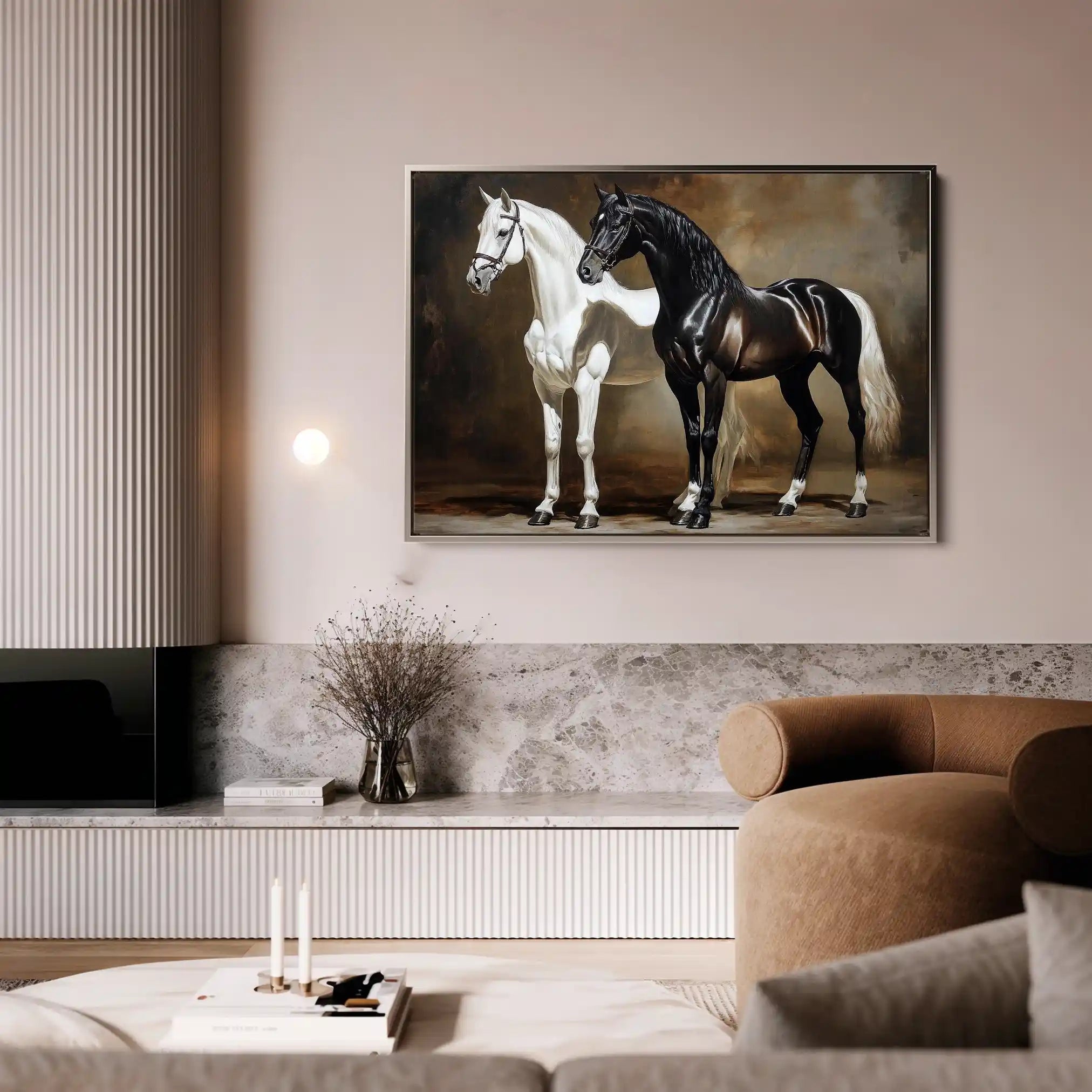 Horses 267 Canvas Art 60 x 40 cm / Black