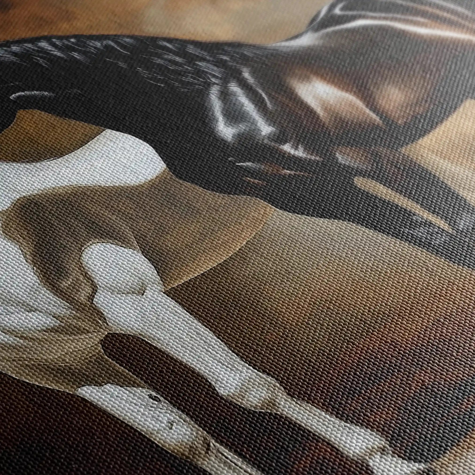 Horses 267 Canvas Art 60 x 40 cm / Black