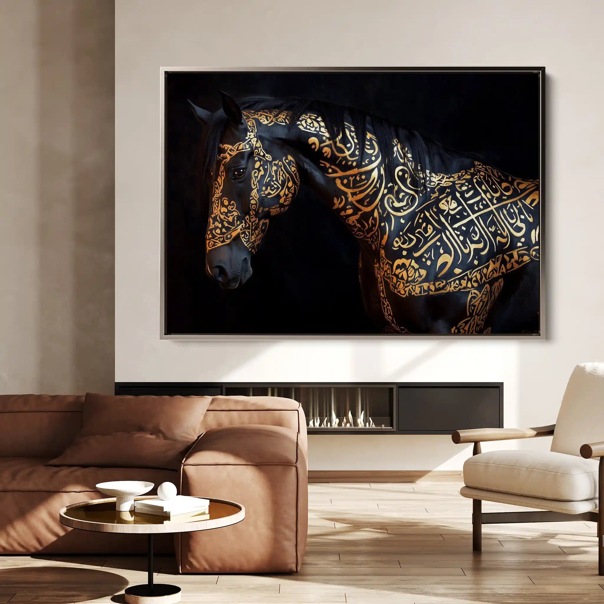 Horses 268 Canvas Art 60 x 40 cm / Black